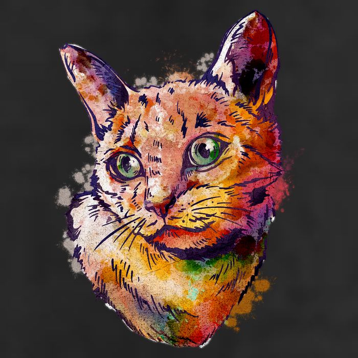 Watercolor Cat Golf Towel