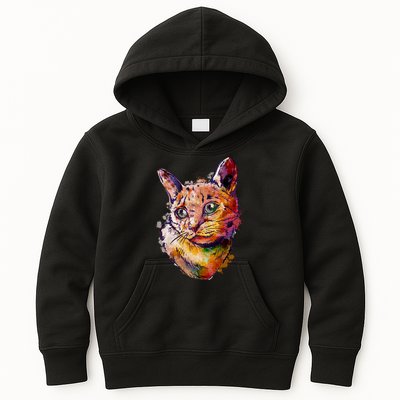 Watercolor Cat Kids Hoodie