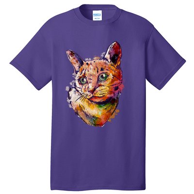 Watercolor Cat Tall T-Shirt