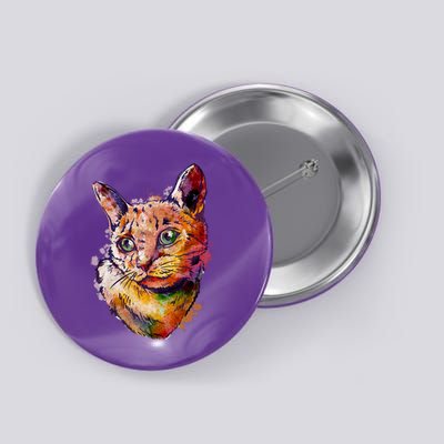 Watercolor Cat Button
