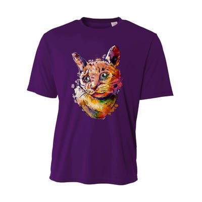 Watercolor Cat Performance Sprint T-Shirt