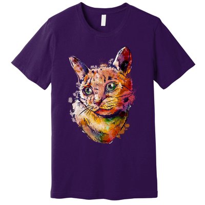 Watercolor Cat Premium T-Shirt