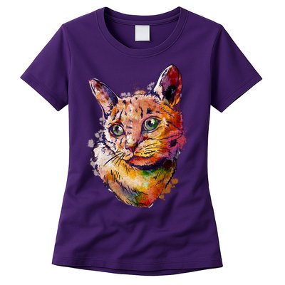 Watercolor Cat Womens T-Shirt