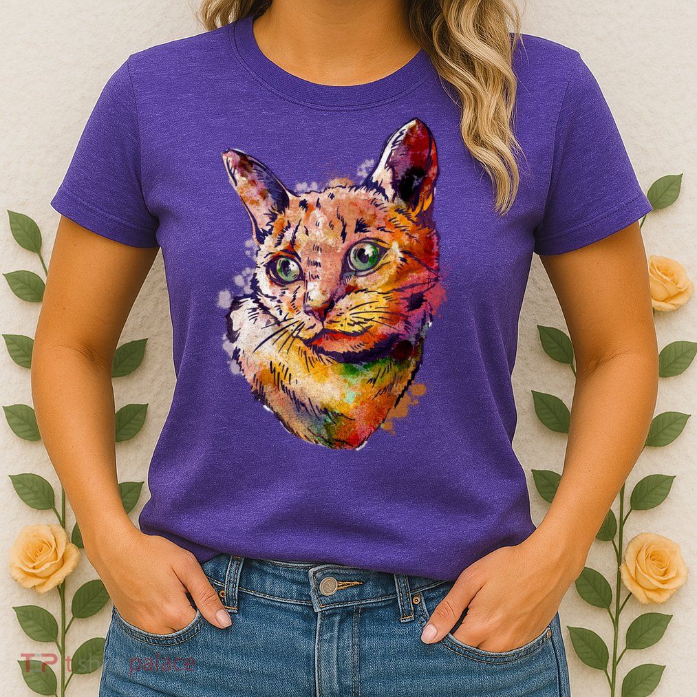 Watercolor Cat Womens T-Shirt