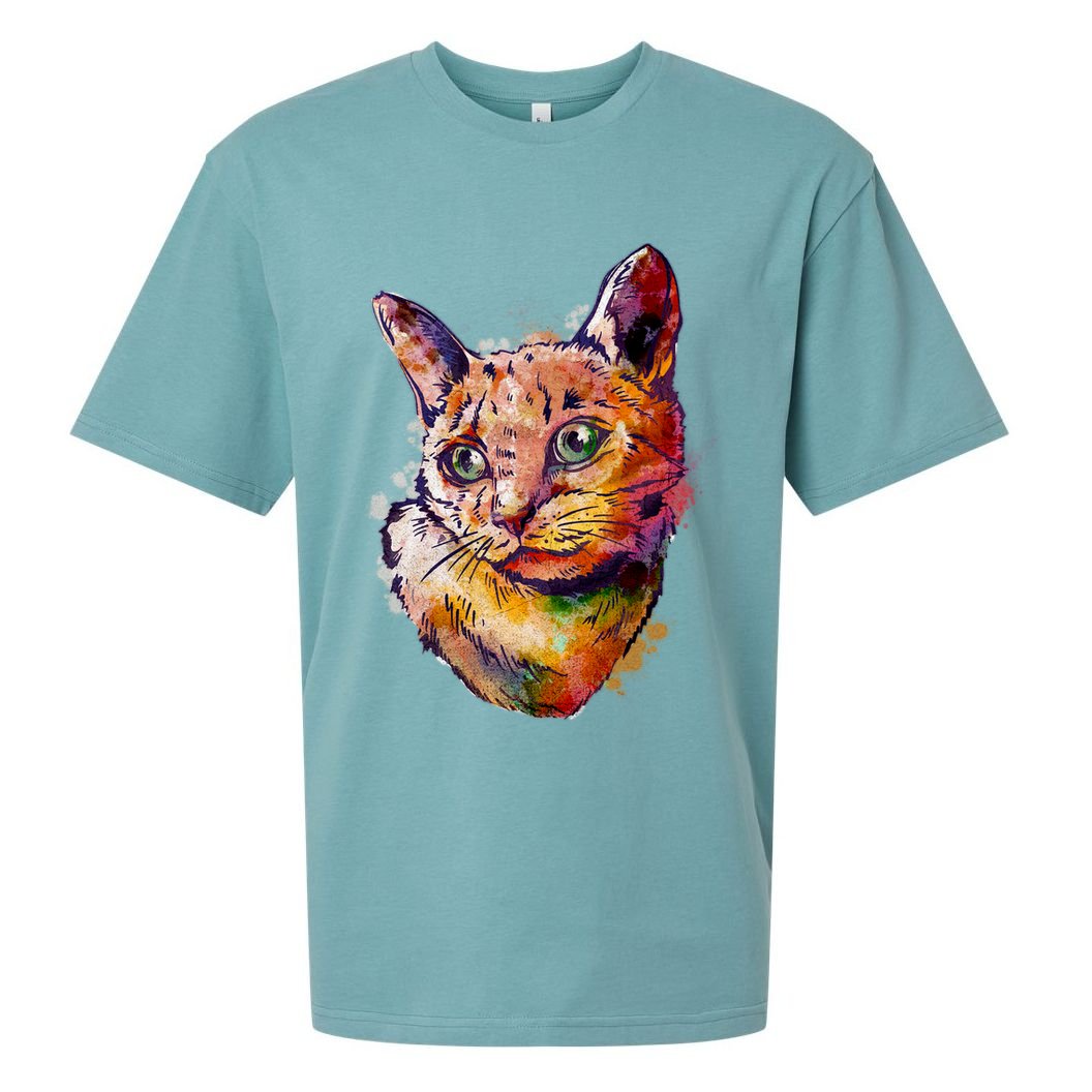 Watercolor Cat Sueded Cloud Jersey T-Shirt