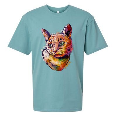 Watercolor Cat Sueded Cloud Jersey T-Shirt