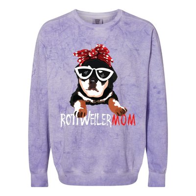 Womens Cute Womens Rottweiler Mom Gift Rottie Mom Colorblast Crewneck Sweatshirt