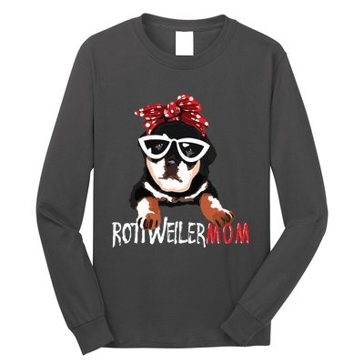 Womens Cute Womens Rottweiler Mom Gift Rottie Mom Long Sleeve Shirt