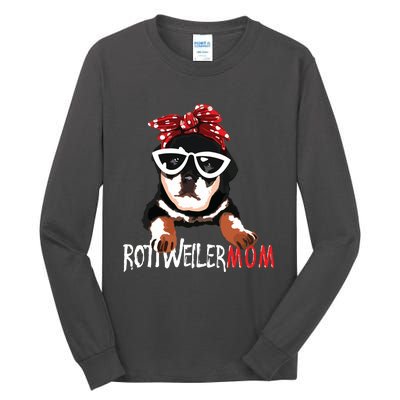 Womens Cute Womens Rottweiler Mom Gift Rottie Mom Tall Long Sleeve T-Shirt