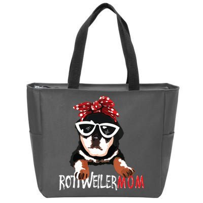 Womens Cute Womens Rottweiler Mom Gift Rottie Mom Zip Tote Bag