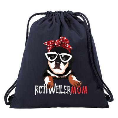 Womens Cute Womens Rottweiler Mom Gift Rottie Mom Drawstring Bag