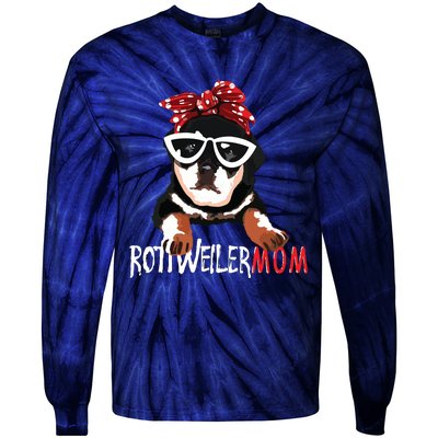 Womens Cute Womens Rottweiler Mom Gift Rottie Mom Tie-Dye Long Sleeve Shirt