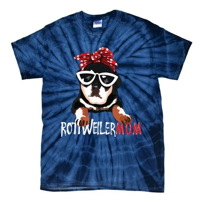 Womens Cute Womens Rottweiler Mom Gift Rottie Mom Tie-Dye T-Shirt