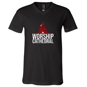 Worship Cathedral V-Neck T-Shirt