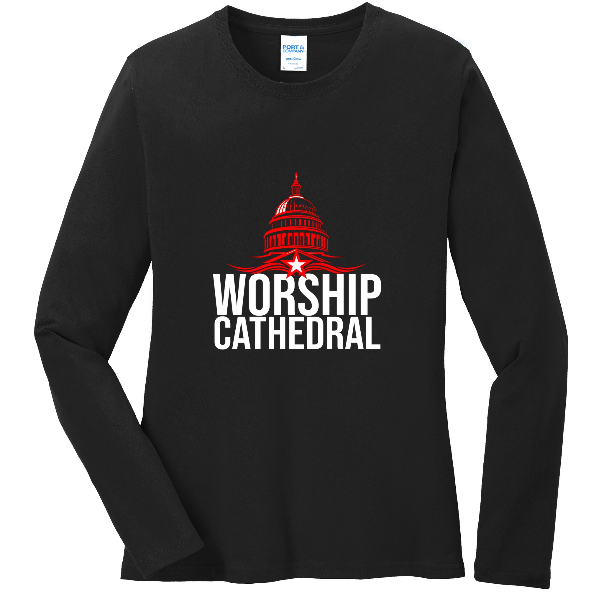 Worship Cathedral Ladies Long Sleeve Shirt