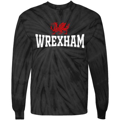 Wrexham City Wales Red Dragon Wrecsam Cymru County Of Wales Tie-Dye Long Sleeve Shirt