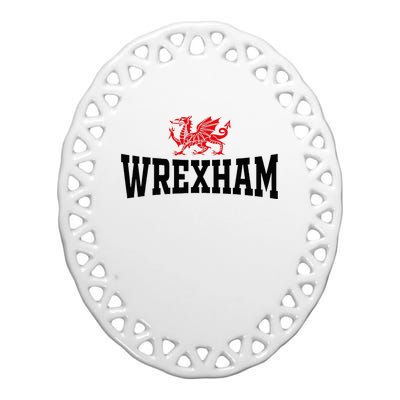 Wrexham City Wales Red Dragon Wrecsam Cymru County Of Wales Ceramic Oval Ornament