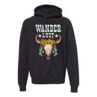 Wanderlust Country Western Boho Cow Skull Adventure Premium Hoodie