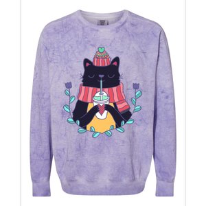 Winter Cat Colorblast Crewneck Sweatshirt