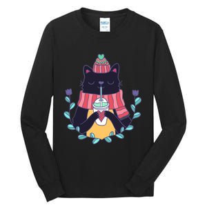 Winter Cat Tall Long Sleeve T-Shirt