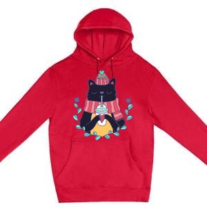 Winter Cat Premium Pullover Hoodie