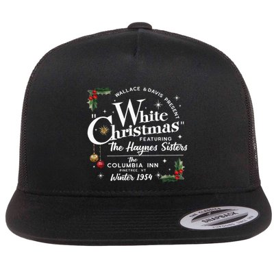 White Christmas Wallace And Davis Haynes Sister Funny Xmas Flatbill Hat