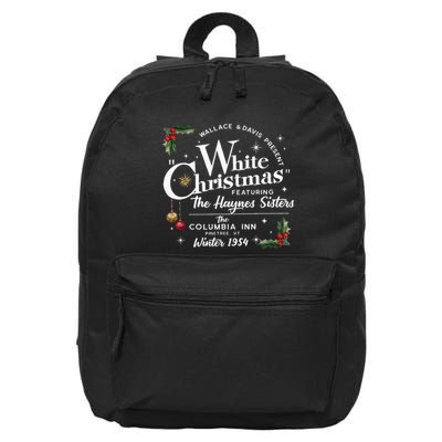 White Christmas Wallace And Davis Haynes Sister Funny Xmas 16 in Basic Backpack