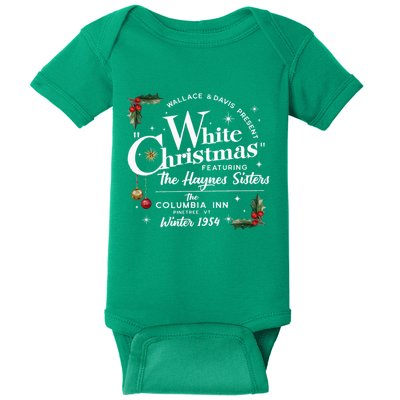 White Christmas Wallace And Davis Haynes Sister Funny Xmas Baby Bodysuit