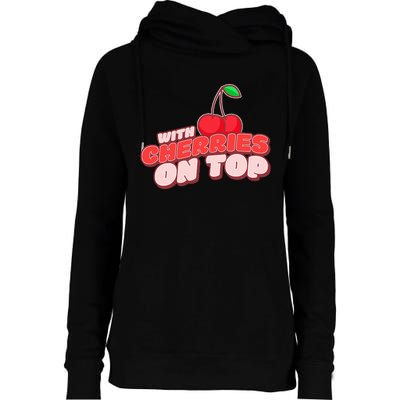 With Cherries Womens Funnel Neck Pullover Hood