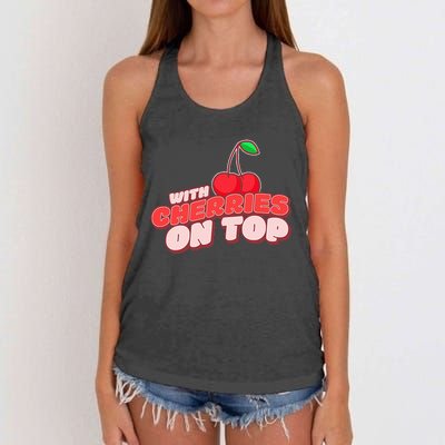 With Cherries Women's Knotted Racerback Tank