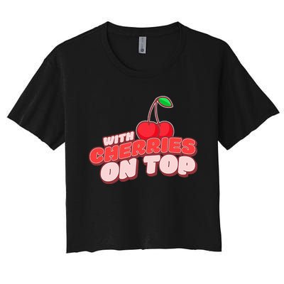 With Cherries Women's Crop Top Tee