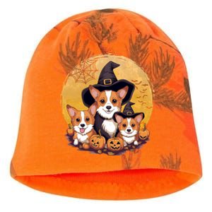 Welsh Corgi Witch HowlOWeen Pawsome Pumpkin Halloween Gift Kati - Camo Knit Beanie