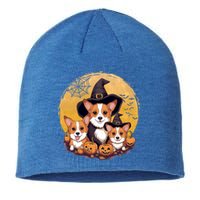 Welsh Corgi Witch HowlOWeen Pawsome Pumpkin Halloween Gift Sustainable Beanie