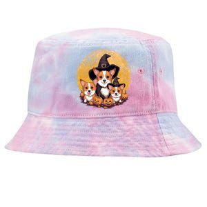 Welsh Corgi Witch HowlOWeen Pawsome Pumpkin Halloween Gift Tie-Dyed Bucket Hat