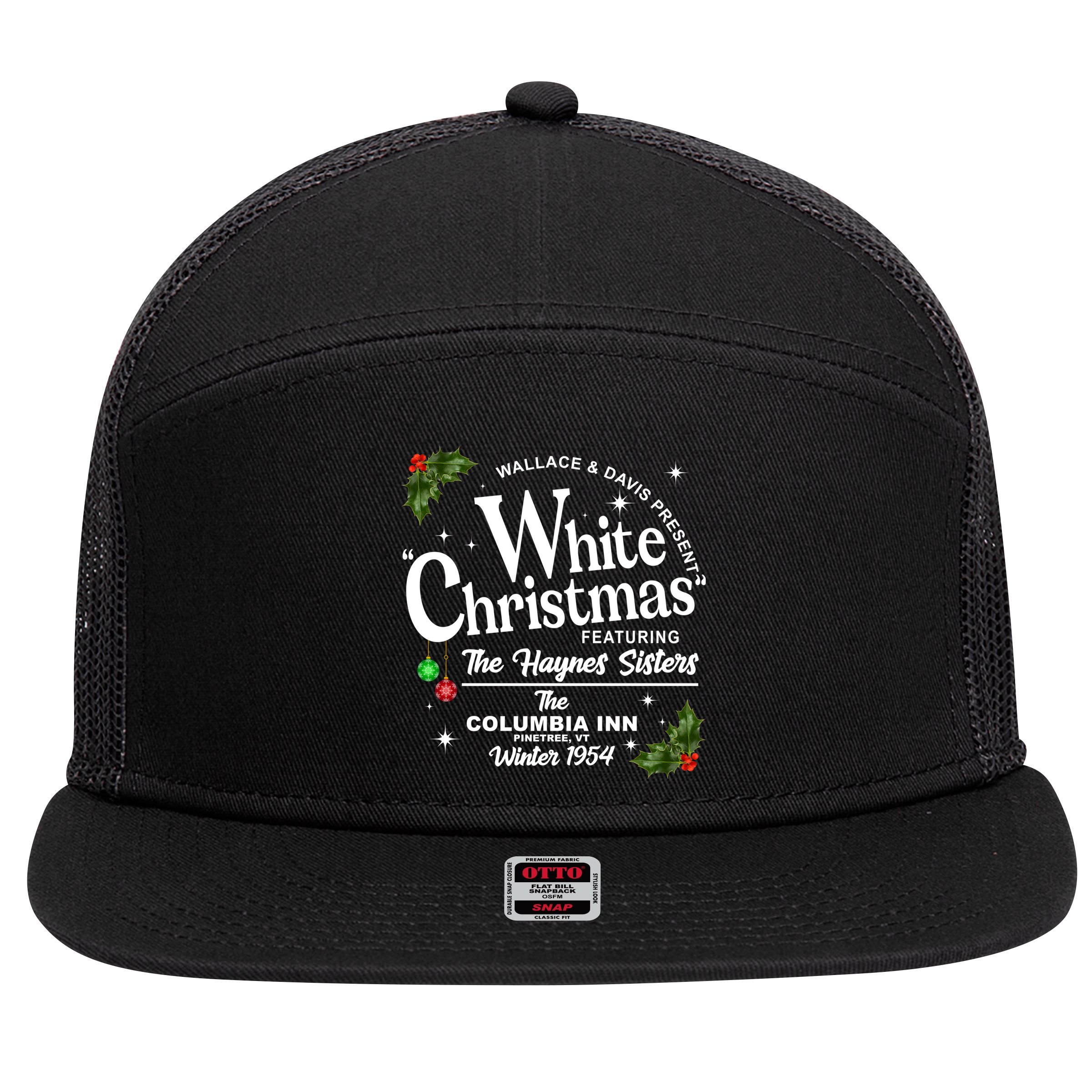White Christmas Wallace And Davis Haynes Sister 7 Panel Mesh Trucker Snapback Hat