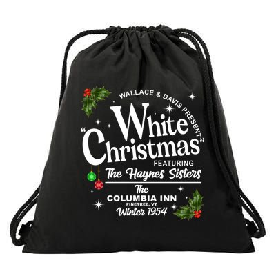White Christmas Wallace And Davis Haynes Sister Drawstring Bag