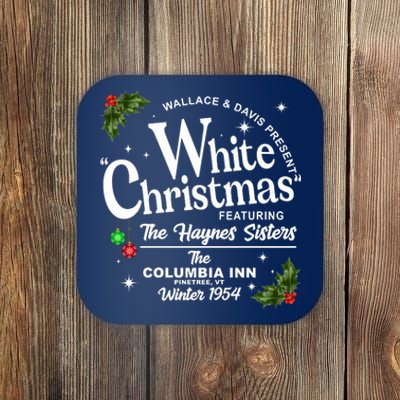 White Christmas Wallace And Davis Haynes Sister Coaster