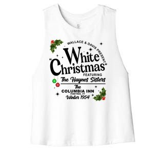 White Christmas Wallace And Davis Haynes Sister Women's Racerback Cropped Tank