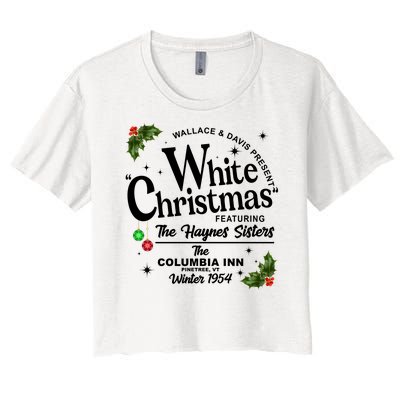 White Christmas Wallace And Davis Haynes Sister Women's Crop Top Tee