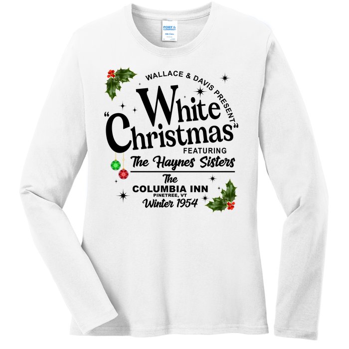 White Christmas Wallace And Davis Haynes Sister Ladies Long Sleeve Shirt