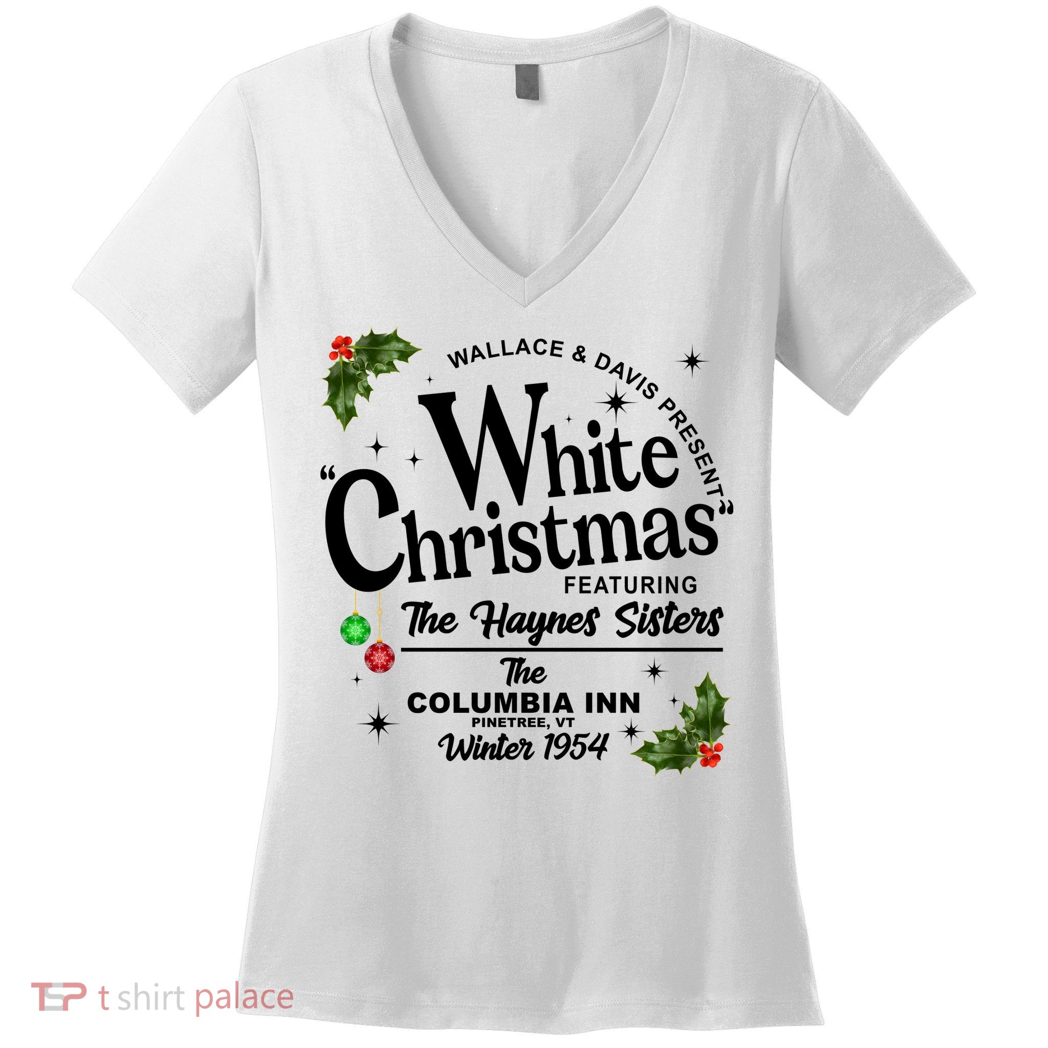 White Christmas Wallace And Davis Haynes Sister Women's V-Neck T-Shirt
