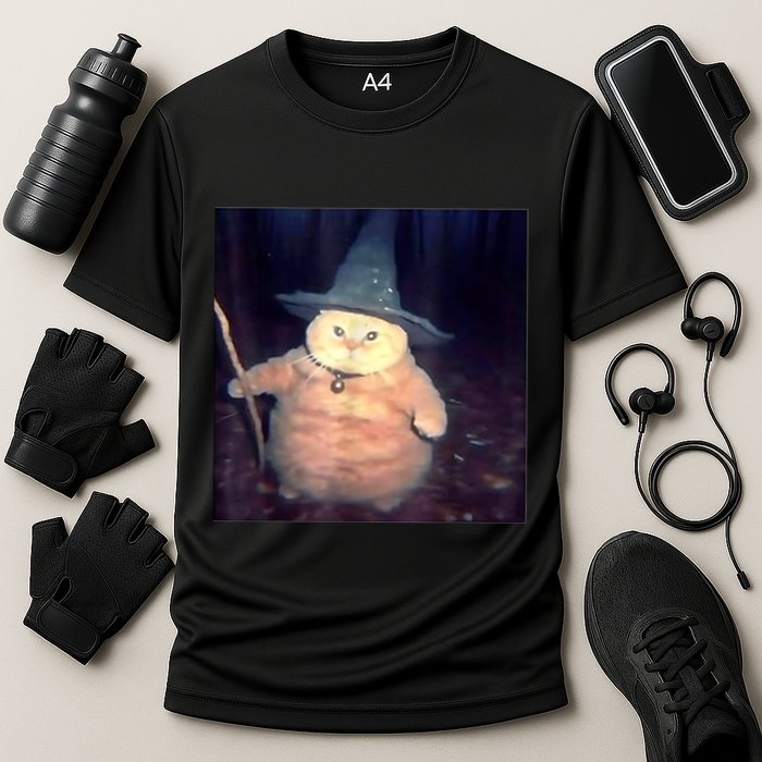 Wizard Cat Weird Funny Halloween Cat Meme Performance Shirt