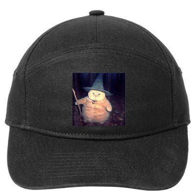 Wizard Cat Weird Funny Halloween Cat Meme 7-Panel Snapback Hat