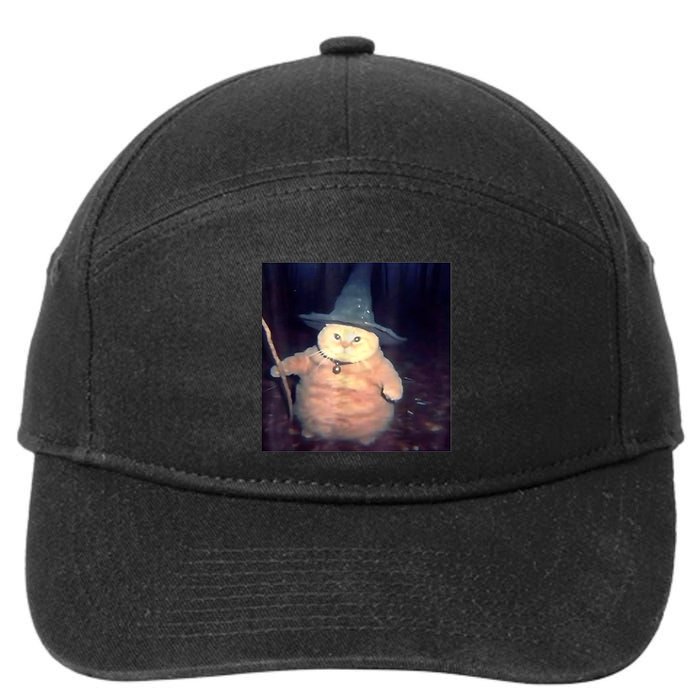 Wizard Cat Weird Funny Halloween Cat Meme 7-Panel Snapback Hat
