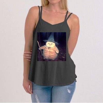 Wizard Cat Weird Funny Halloween Cat Meme Women's Strappy Tank