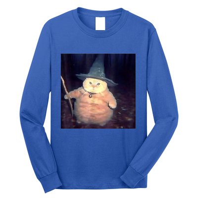 Wizard Cat Weird Funny Halloween Cat Meme Long Sleeve Shirt