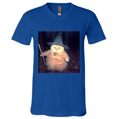 Wizard Cat Weird Funny Halloween Cat Meme V-Neck T-Shirt