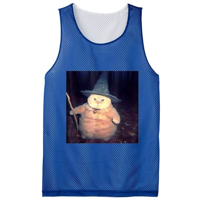 Wizard Cat Weird Funny Halloween Cat Meme Mesh Reversible Basketball Jersey Tank