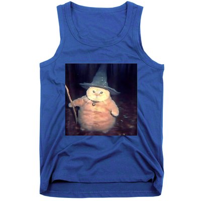 Wizard Cat Weird Funny Halloween Cat Meme Tank Top