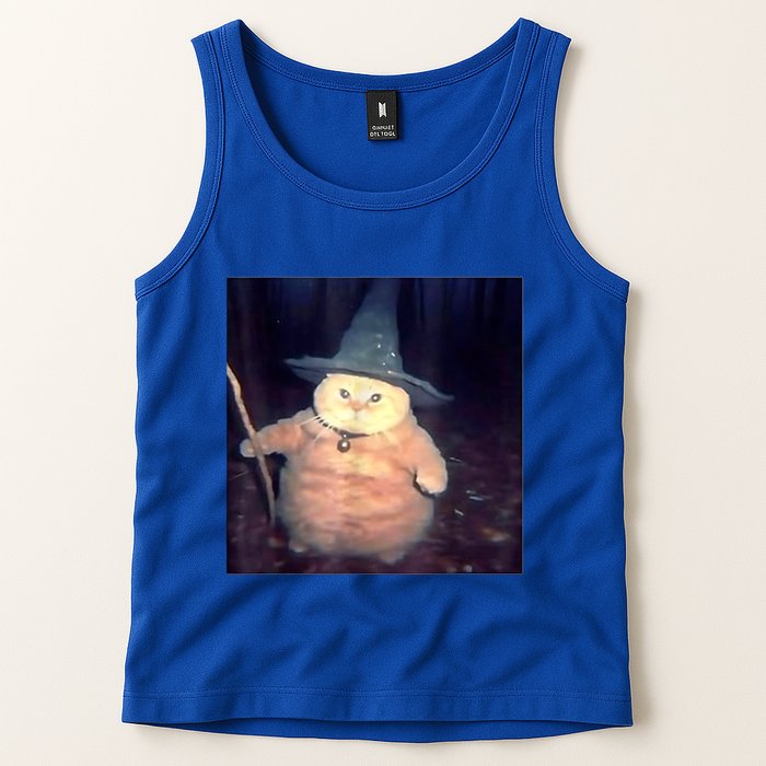 Wizard Cat Weird Funny Halloween Cat Meme Tank Top